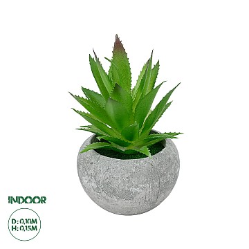 Τεχνητός Κήπος Succulent Aloe Potted Plant Glint® Διακοσμητικό Φυτό Αλόη Φ10 X Υ15Cm