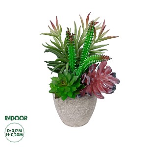 Τεχνητός Κήπος Succulent Varius Plant Potted Glint® Διακοσμητικό Φυτό Μίξ Μ17 X Υ20Cm