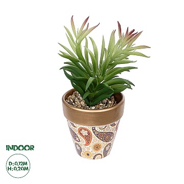 Τεχνητός Κήπος Succulent Crassula Potted Plant Glint® Διακοσμητικό Φυτό Κρασούλα  Φ12 X Υ20Cm