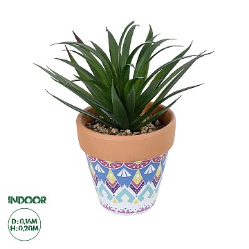 Τεχνητός Κήπος Succulent Sansevieria Potted Plant Glint® Διακοσμητικό Φυτό Σανσεβιέρια  Φ16X Υ20Cm