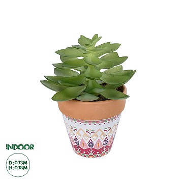 Τεχνητός Κήπος Succulent Echeveria Potted Plant 20948 Διακοσμητικό Φυτό Εχεβέρια Φ13 X Υ18Cm