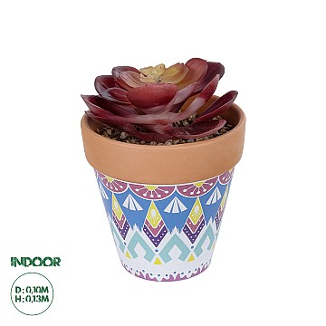 Τεχνητός Κήπος Succulent Echeveria Potted Plant 20950 Διακοσμητικό Φυτό Εχεβέρια Φ10 X Υ13Cm