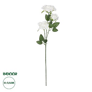 Τεχνητός Κήπος White Rose Branch Glint® Τεχνητό Διακοσμητικό Κλαδί Λεύκο Τριαντάφυλλο Y66Cm