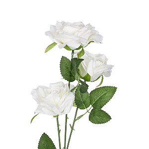 Τεχνητός Κήπος White Rose Branch Glint® Τεχνητό Διακοσμητικό Κλαδί Λεύκο Τριαντάφυλλο Y66Cm