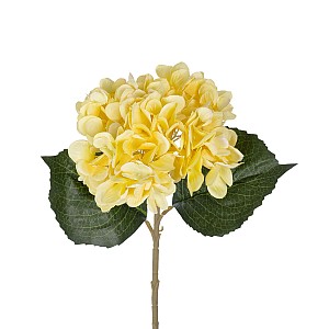 Τεχνητός Κήπος Yellow Hydrangea Branch Glint® Τεχνητό Διακοσμητικό Κλαδί Ορτανσίας Κίτρινης  Y47Cm