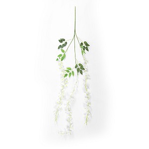 Τεχνητός Κήπος White Wisteria Flower Branch Glint® Σετ 12 Τεχνητά Διακοσμητικά Κλαδιά Βιστέριας Λευκό Φ45 X Υ120Cm