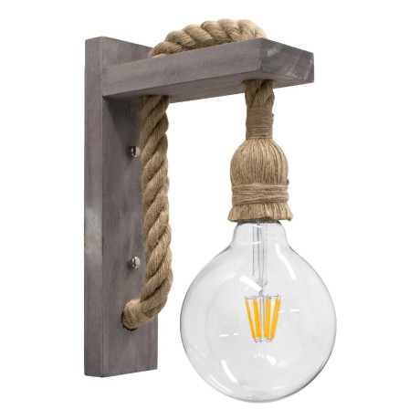GLOBOSTAR® KENSI  Boho Φωτιστικό Τοίχου - Απλίκα με Ντουί 1 x E27 AC 220-240V IP20 - Καφέ & Μπεζ - Μ7 x Π20 x Υ30cm