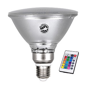 Glint® Λάμπα Led E27 Par38 Κήπου Σκληρού Υάλου 18W 1200Lm 60° Ac 220-240V Ip65 Φ12 X Υ13Cm - Εναλλαγή Φωτισμού Μέσω Τηλεχειριστηρίου - Πολύχρωμο Rgb