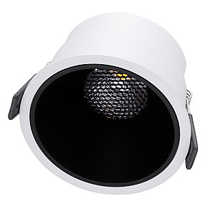 Pluto-B Glint® Χωνευτό Led Spot Downlight Trimless Φ10.4Cm 15W 1950Lm 38° Ac 220-240V Ip20 Φ10.4 X Υ6.5Cm - Στρόγγυλο - Λευκό Με Μαύρο Κάτοπτρο & Anti-Glare Honeycomb - Φυσικό Λευκό 4500K - Bridgelux Cob