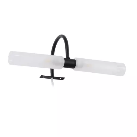 GLOBOSTAR® FLORA  Μοντέρνο Φωτιστικό Τοίχου - Απλίκα Καθρέπτη Μπάνιου με Ντουί 2 x G9 AC 220-240V IP44 - Μαύρο Ματ - Μ31 x Π13 x Υ12cm
