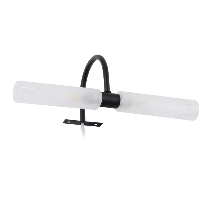 GLOBOSTAR® FLORA  Μοντέρνο Φωτιστικό Τοίχου - Απλίκα Καθρέπτη Μπάνιου με Ντουί 2 x G9 AC 220-240V IP44 - Μαύρο Ματ - Μ31 x Π13 x Υ12cm