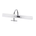 GLOBOSTAR® FLORA  Μοντέρνο Φωτιστικό Τοίχου - Απλίκα Καθρέπτη Μπάνιου με Ντουί 2 x G9 AC 220-240V IP44 - Νίκελ Χρώμιο - Μ31 x Π13 x Υ12cm