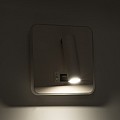 Lady-S Glint®  Φωτιστικό Τοίχου - Απλίκα Ξενοδοχείου Bed Side Led 6W 600Lm 36° & 360° Ac 220-240V - Reading Light & 360° Κρυφός Φωτισμός - Φορτιστής Usb 3A - Μ15 X Π15 X Υ7Cm - Φυσικό Λευκό 4500K - Λευκό