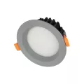 GLOBOSTAR® WATERA  Χωνευτό Downlight Σποτ Panel Μπάνιου & WC LED 12W 1500lm 120° AC 220-240V Αδιάβροχο IP54 Ρυθμιζόμενο Λευκό CCT με Διακόπτη στο Σώμα 2700K/4500K/6000K Dimmable - Lumileds SMD Chip & TÜV SÜD Driver - Γκρι Ανθρακί Ματ - Μ10.8 x Π10