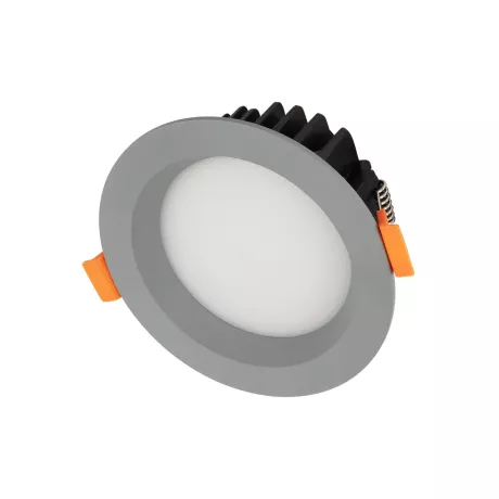 GLOBOSTAR® WATERA  Χωνευτό Downlight Σποτ Panel Μπάνιου & WC LED 12W 1500lm 120° AC 220-240V Αδιάβροχο IP54 Ρυθμιζόμενο Λευκό CCT με Διακόπτη στο Σώμα 2700K/4500K/6000K Dimmable - Lumileds SMD Chip & TÜV SÜD Driver - Γκρι Ανθρακί Ματ - Μ10.8 x Π10