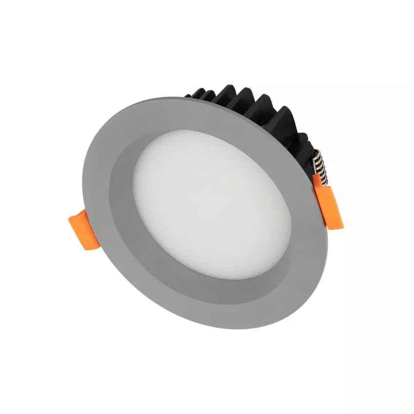 GLOBOSTAR® WATERA  Χωνευτό Downlight Σποτ Panel Μπάνιου & WC LED 12W 1500lm 120° AC 220-240V Αδιάβροχο IP54 Ρυθμιζόμενο Λευκό CCT με Διακόπτη στο Σώμα 2700K/4500K/6000K Dimmable - Lumileds SMD Chip & TÜV SÜD Driver - Γκρι Ανθρακί Ματ - Μ10.8 x Π10