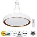 Barchetta Glint®-P Κρεμαστή Πλαφονιέρα Οροφής Led Cct 72W 8306Lm 120° Ac 220-240V - Εναλλαγή Φωτισμού Μέσω Τηλεχειριστηρίου All In One Ψυχρό 6000K+Φυσικό 4500K+Θερμό 2700K Dimmable Φ48Cm - Λευκό Με Χρυσό