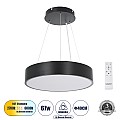 Burton Glint®-P Κρεμαστή Πλαφονιέρα Οροφής Led Cct 67W 7370Lm 120° Ac 220-240V - Εναλλαγή Φωτισμού Μέσω Τηλεχειριστηρίου All In One Ψυχρό 6000K+Φυσικό 4500K+Θερμό 2700K Dimmable Φ40Cm - Μαύρο