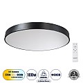 Burton 61204-S Πλαφονιέρα Οροφής Led Cct 100W 11020Lm 120° Ac 220-240V - Εναλλαγή Φωτισμού Μέσω Τηλεχειριστηρίου All In One Ψυχρό 6000K+Φυσικό 4500K+Θερμό 2700K Dimmable Φ80Cm - Μαύρο