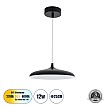 Baron Glint® Κρεμαστή Πλαφονιέρα Οροφής Led Cct 12W 1440Lm 120° Ac 220-240V - Εναλλαγή Φωτισμού Μέσω Διακόπτη On/Off All In One Ψυχρό 6000K+Φυσικό 4500K+Θερμό 2700K Φ25 X Υ8Cm - Μαύρο