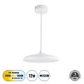 Baron Glint® Κρεμαστή Πλαφονιέρα Οροφής Led Cct 12W 1440Lm 120° Ac 220-240V - Εναλλαγή Φωτισμού Μέσω Διακόπτη On/Off All In One Ψυχρό 6000K+Φυσικό 4500K+Θερμό 2700K Φ25 X Υ8Cm - Λευκό