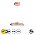 Baron Glint® Κρεμαστή Πλαφονιέρα Οροφής Led Cct 12W 1440Lm 120° Ac 220-240V - Εναλλαγή Φωτισμού Μέσω Διακόπτη On/Off All In One Ψυχρό 6000K+Φυσικό 4500K+Θερμό 2700K Φ25 X Υ8Cm - Χάλκινο Πλατίνα