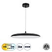 Baron Glint® Κρεμαστή Πλαφονιέρα Οροφής Led Cct 24W 2880Lm 120° Ac 220-240V - Εναλλαγή Φωτισμού Μέσω Διακόπτη On/Off All In One Ψυχρό 6000K+Φυσικό 4500K+Θερμό 2700K Φ40 X Υ10Cm - Μαύρο