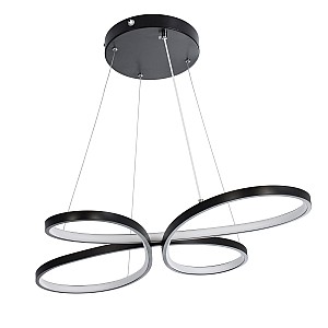 Butterfly Glint® Κρεμαστό Φωτιστικό Οροφής Design Led Cct 75W 8400Lm 300° Ac 220-240V - Εναλλαγή Φωτισμού Μέσω Τηλεχειριστηρίου All In One Ψυχρό 6000K+Φυσικό 4500K+Θερμό 2700K Dimmable Μ71 X Π52 X Υ4Cm - Μαύρο