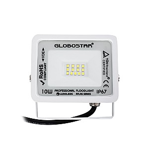 Atlas Glint® Επαγγελματικός Προβολέας Led 10W 1250Lm 120° Ac 220-240V - Αδιάβροχος Ip67 - Μ10 X Π2 X Υ8Cm - Λευκό - Ψυχρό Λευκό 6000K - Lumileds Chips - Tüv Rheinland Certified