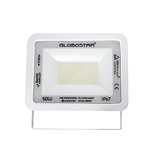 Atlas Glint® Επαγγελματικός Προβολέας Led 50W 6250Lm 120° Ac 220-240V - Αδιάβροχος Ip67 - Μ21 X Π3.5 X Υ16Cm - Λευκό - Ψυχρό Λευκό 6000K - Lumileds Chips - Tüv Rheinland Certified