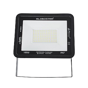 Atlas Glint® Επαγγελματικός Προβολέας Led 100W 12500Lm 120° Ac 220-240V - Αδιάβροχος Ip67 - Μ27 X Π4 X Υ21Cm - Μαύρο - Ψυχρό Λευκό 6000K - Lumileds Chips - Tüv Rheinland Certified