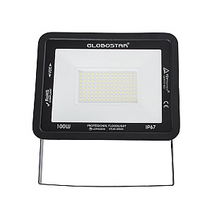 Atlas Glint® Επαγγελματικός Προβολέας Led 100W 12000Lm 120° Ac 220-240V - Αδιάβροχος Ip67 - Μ27 X Π4 X Υ21Cm - Μαύρο - Φυσικό Λευκό 4500K - Lumileds Chips - Tüv Rheinland Certified