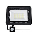 Aurora Glint® Επαγγελματικός Προβολέας Led 50W 6250Lm 120° Ac 220-240V Με Ενσωματωμένο Ρυθμιζόμενο Αισθητήρα Κίνησης Pir - Αδιάβροχος Ip67 - Μ21 X Π5 X Υ21Cm - Μαύρο - Ψυχρό Λευκό 6000K - Lumileds Chips - Tüv Rheinland Certified