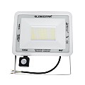 Aurora Glint® Επαγγελματικός Προβολέας Led 100W 12500Lm 120° Ac 220-240V Με Ενσωματωμένο Ρυθμιζόμενο Αισθητήρα Κίνησης Pir - Αδιάβροχος Ip67 - Μ25 X Π6.5 X Υ27.5Cm - Λευκό - Ψυχρό Λευκό 6000K - Lumileds Chips - Tüv Rheinland Certified