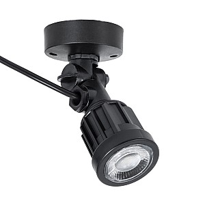 Gardenini Glint® Επιφανειακό Φωτιστικό Σποτ Κήπου Led 5W 550Lm 38° Dc 24V Ip68 Υψηλής Αντοχής Abs Ik06 Φ7 X Υ14.5Cm - Μπλε 450Nm Dimmable - Μαύρο - Bridgelux Chip