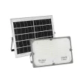 GLOBOSTAR® LUMOVOX  Προβολέας LED 200W 10000lm 120° DC 5V με Φωτοβολταϊκό Panel 5V 12W & Επαναφορτιζόμενη Μπαταρία Li-ion 3.2V 10000mAh Αδιάβροχο IP67 Ψυχρό Λευκό 6000K - 180 x SMD2835 Sanan Chip - Γκρι Ανθρακί - Μ29.5 x Π5.5 x Υ19cm