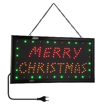 Glint® Φωτιστικό Ταμπέλα Led Σήμανσης Merry Christmas Με Πρίζα Ac 230V Μ48Xπ25Xυ2Cm