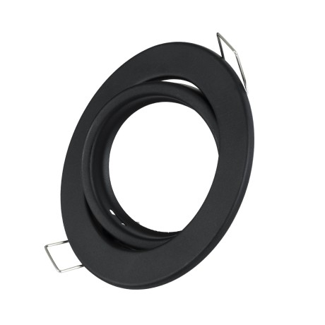 GLOBOSTAR® ORO  Χωνευτή Κινούμενη Βάση για Σποτ MR16 με Ντουί GU10/GU5.3 IP20 - Μαύρο Ματ - Μ9.2 x Π9.2 x Υ2.8cm / Q7.6cm