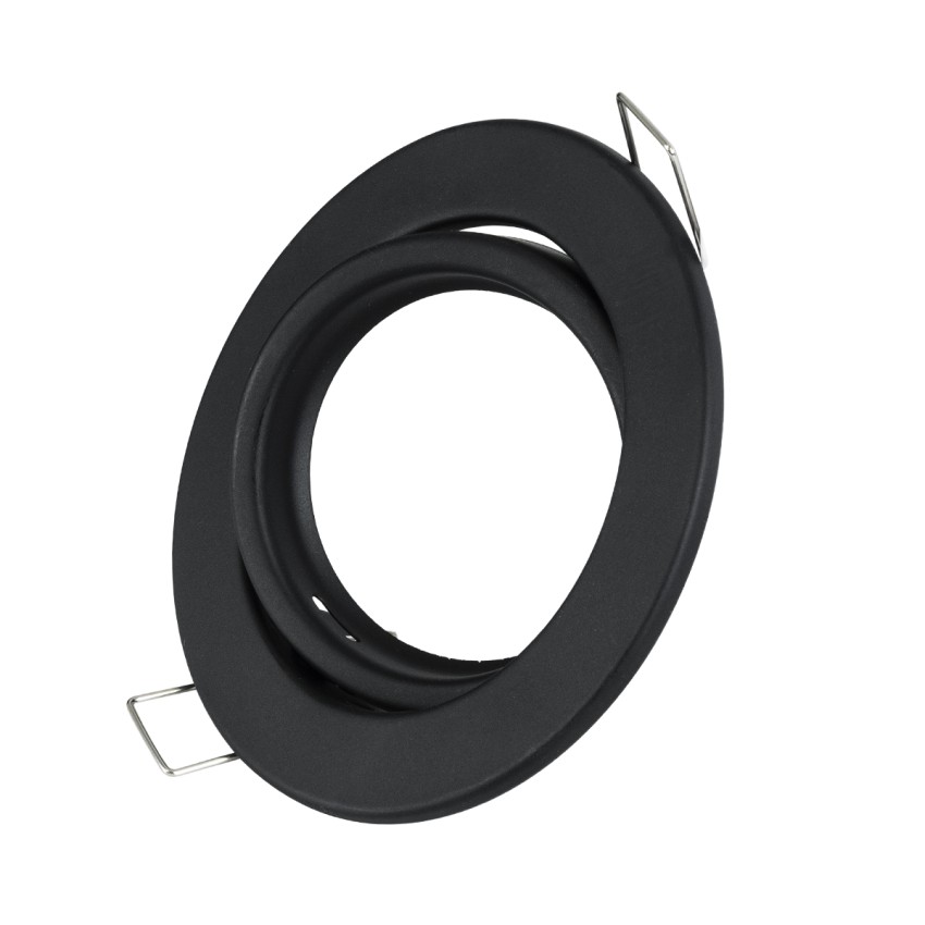 GLOBOSTAR® ORO  Χωνευτή Κινούμενη Βάση για Σποτ MR16 με Ντουί GU10/GU5.3 IP20 - Μαύρο Ματ - Μ9.2 x Π9.2 x Υ2.8cm / Q7.6cm