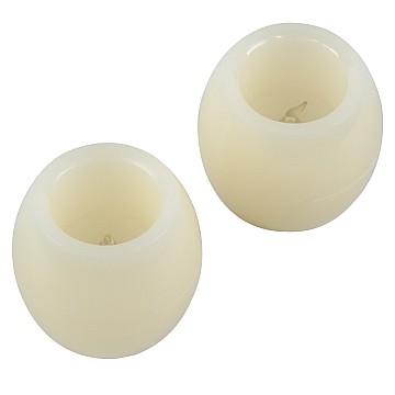 Candle Glint® Σετ 2 X Διακοσμητικά Realistic Κεράκια Με Led Εφέ Κινούμενης Φλόγας - Μπαταρίας 12 X Cr2032 Μπλε Μπεζ D6 X H5Cm