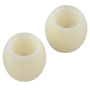 Candle Glint® Σετ 2 X Διακοσμητικά Realistic Κεράκια Με Led Εφέ Κινούμενης Φλόγας - Μπαταρίας 12 X Cr2032 Θερμό Λευκό 2700K Μπεζ D6 X H5Cm