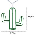 Glint® Διακοσμητική Γιρλάντα Green Cactus 3 Μέτρα Με Διακόπτη On/Off - 20 Led 2W Με Μπαταρίες 2Xaa & Διάφανο Καλώδιο Ip20 Ψυχρό Λευκό 6000K Μ3M