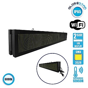 Glint® Κυλιόμενη Ψηφιακή Επιγραφή P10 Led Smd Ac 220-240V Με Wi-Fi - Αδιάβροχή Ip65 - Διπλής Όψης - Μ168 X Π12 X Υ24Cm Ψυχρό Λευκό 6000K