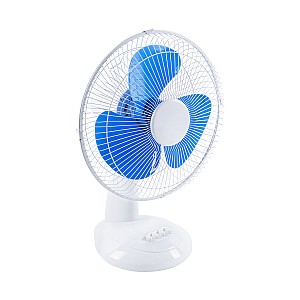 Solari-Fan Glint® Solar Fan Αυτόνομος Ηλιακός Επιτραπέζιος Ανεμιστήρας 25W 2 Λειτουργιών Ρεύματος Με Ac 220-240V Ή Με Φωτοβολταϊκό Panel 9V 12W & Επαναφορτιζόμενη Μπαταρία Li-Ion 7.4V 4400Mah - 3 Ταχύτητες - Ip20 - Μ24 X Π36 X Υ49Cm - Λευκό & Μπλε