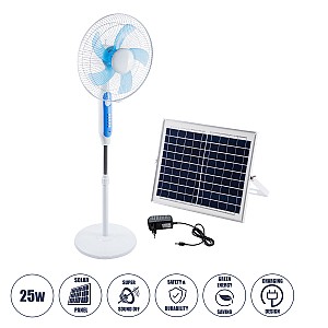 Glint® Solar Fan Αυτόνομος Ηλιακός Επιδαπέδιος Ανεμιστήρας 25W