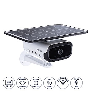 Glint® Αυτόνομη Ηλιακή Camera 1080P 2Mp Wifi 150° Μπαταρία 3200Mah Φωτοβολταϊκό Πάνελ Διπλή Κατέυθυνση Ομιλίας Αδιάβροχη Ip66 Ψυχρό Λευκό 6000K - Λευκό