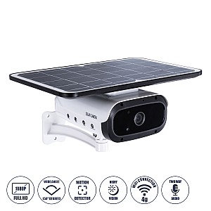 Glint® Αυτόνομη Ηλιακή Camera 1080P 2Mp 4G Sim Card Wifi 150° Μπαταρία 3200Mah Φωτοβολταϊκό Πάνελ Διπλή Κατέυθυνση Ομιλίας Αδιάβροχη Ip66 Ψυχρό Λευκό 6000K - Λευκό