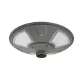 GLOBOSTAR® PARK  Φωτιστικό Κεφαλής Post Top Πλατείας/Πάρκου LED 20W 900lm 120° με Ενσωματωμένο Φωτοβολταϊκό Panel 6V 20W & Επαναφορτιζόμενη Μπαταρία Li-ion 3.2V 25000mAh με Αισθητήρα Ημέρας-Νύχτας Αδιάβροχο IP65 Ψυχρό Λευκό 6000K - Γκρι Ανθρακί - Μ50 