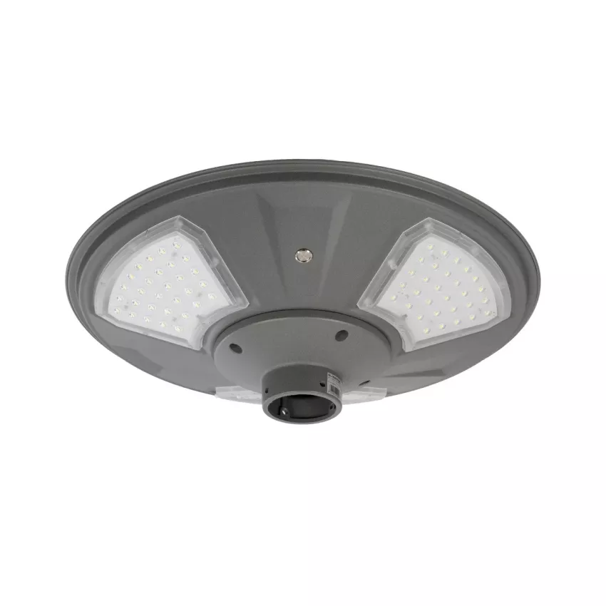 GLOBOSTAR® PARK  Φωτιστικό Κεφαλής Post Top Πλατείας/Πάρκου LED 20W 900lm 120° με Ενσωματωμένο Φωτοβολταϊκό Panel 6V 20W & Επαναφορτιζόμενη Μπαταρία Li-ion 3.2V 25000mAh με Αισθητήρα Ημέρας-Νύχτας Αδιάβροχο IP65 Ψυχρό Λευκό 6000K - Γκρι Ανθρακί - Μ50 