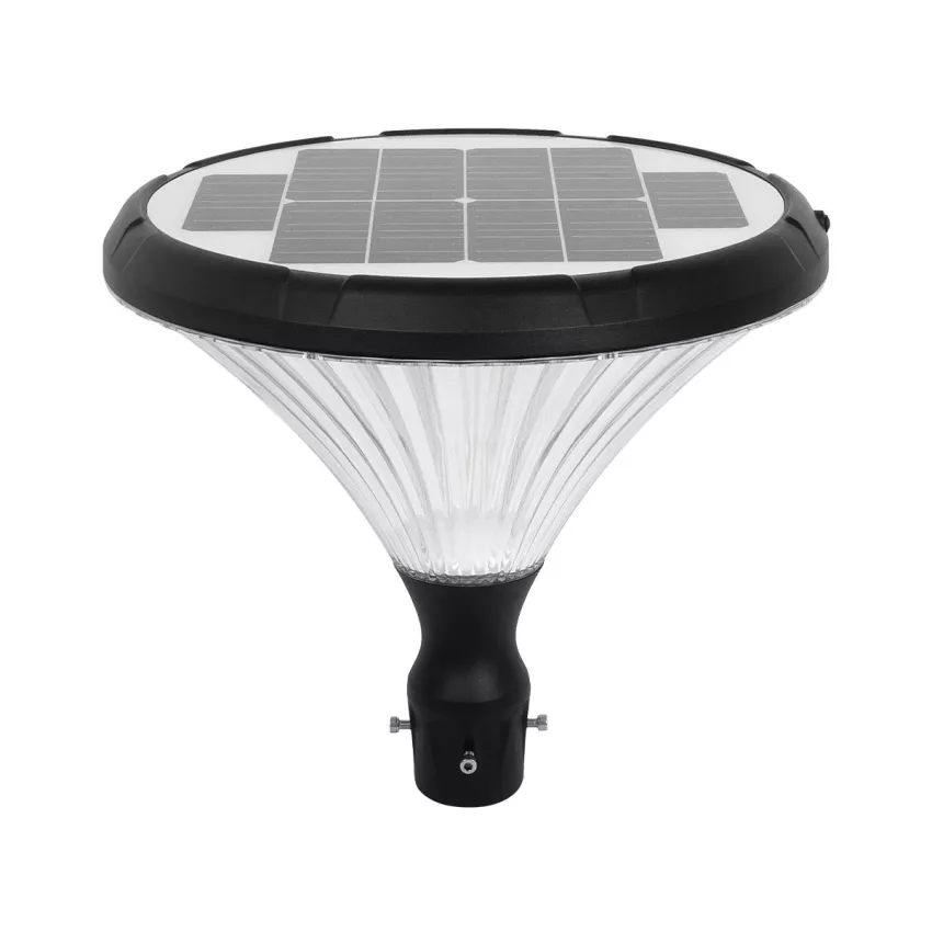 GLOBOSTAR® SQUARE  Φωτιστικό Κεφαλής Post Top Πλατείας/Πάρκου/Κήπου LED 40W 1600lm 120° DC 5V με Ενσωματωμένο Φωτοβολταϊκό Panel 5V 25W & Επαναφορτιζόμενη Μπαταρία Li-ion 3.2V 30000mAh με Αισθητήρα Κίνησης-Ημέρας-Νύχτας Αδιάβροχο IP65 Θερμό Λευκό 2700
